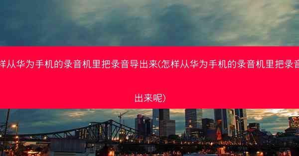 怎样从华为手机的录音机里把录音导出来(怎样从华为手机的录音机里把录音导出来呢)
