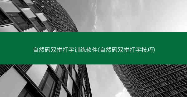 自然码双拼打字训练软件(自然码双拼打字技巧)