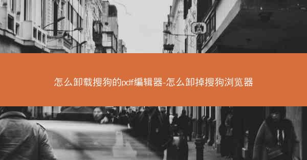 怎么卸载搜狗的pdf编辑器-怎么卸掉搜狗浏览器