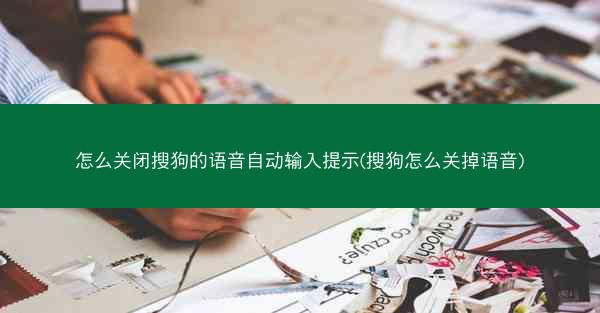 怎么关闭搜狗的语音自动输入提示(搜狗怎么关掉语音)