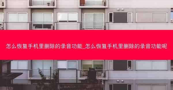 怎么恢复手机里删除的录音功能_怎么恢复手机里删除的录音功能呢