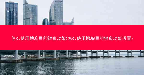 怎么使用搜狗里的键盘功能(怎么使用搜狗里的键盘功能设置)