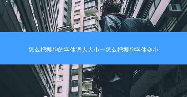 怎么把搜狗的字体调大大小—怎么把搜狗字体变小