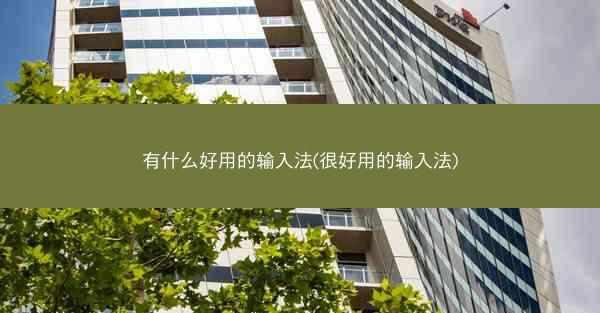 有什么好用的输入法(很好用的输入法)