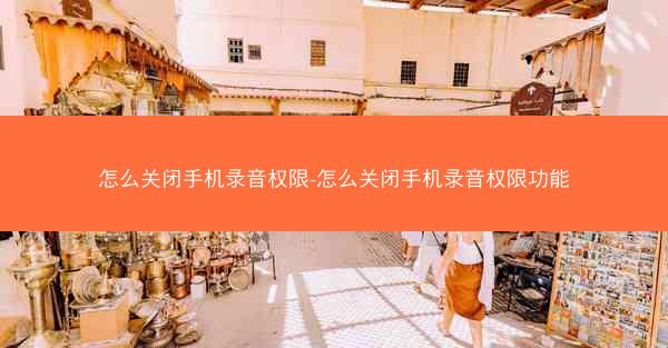 怎么关闭手机录音权限-怎么关闭手机录音权限功能