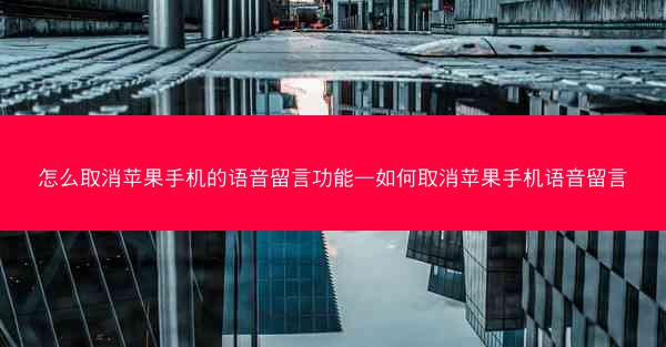 怎么取消苹果手机的语音留言功能—如何取消苹果手机语音留言