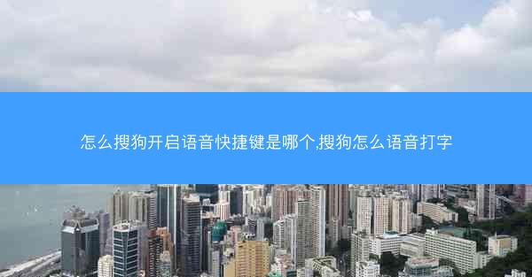 怎么搜狗开启语音快捷键是哪个,搜狗怎么语音打字