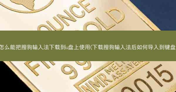 怎么能把搜狗输入法下载到u盘上使用(下载搜狗输入法后如何导入到键盘)