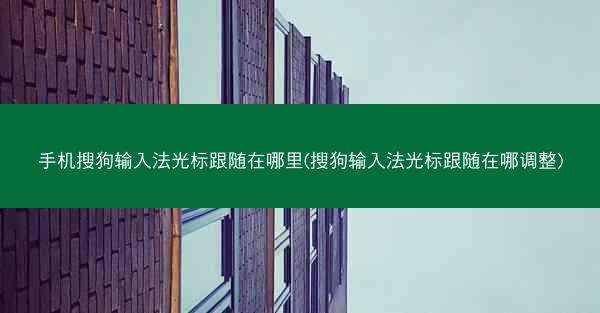 手机搜狗输入法光标跟随在哪里(搜狗输入法光标跟随在哪调整)