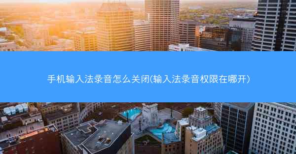 手机输入法录音怎么关闭(输入法录音权限在哪开)