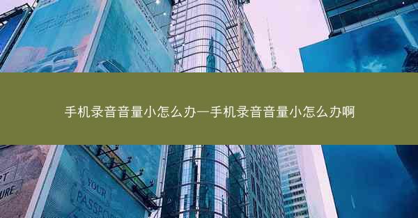 手机录音音量小怎么办—手机录音音量小怎么办啊