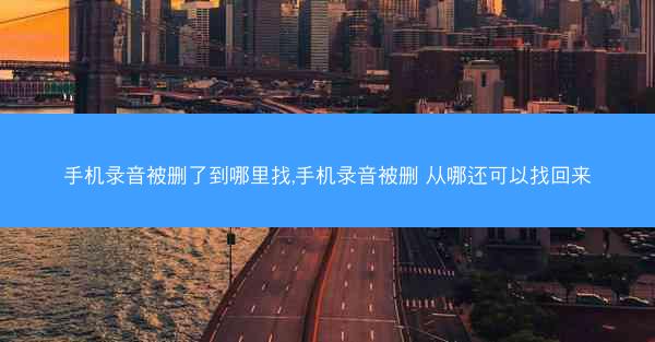 手机录音被删了到哪里找,手机录音被删 从哪还可以找回来