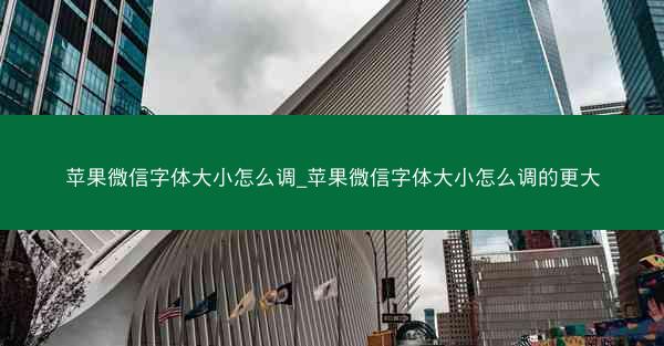 苹果微信字体大小怎么调_苹果微信字体大小怎么调的更大