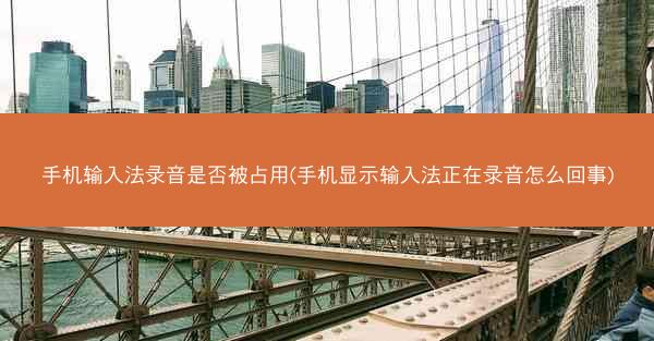 手机输入法录音是否被占用(手机显示输入法正在录音怎么回事)