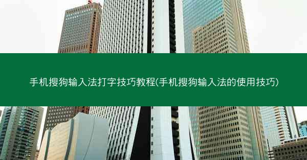 手机搜狗输入法打字技巧教程(手机搜狗输入法的使用技巧)