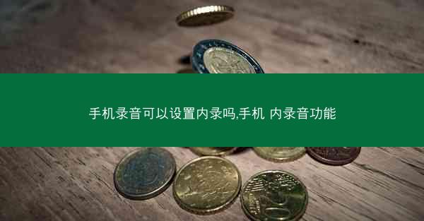 手机录音可以设置内录吗,手机 内录音功能