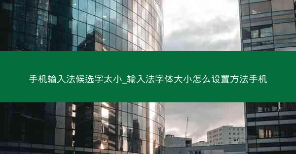 手机输入法候选字太小_输入法字体大小怎么设置方法手机