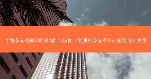 手机录音误删到回收站如何恢复-手机里的录音不小心删除,怎么找回