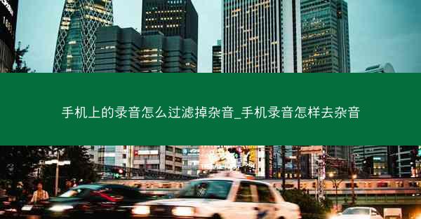 手机上的录音怎么过滤掉杂音_手机录音怎样去杂音