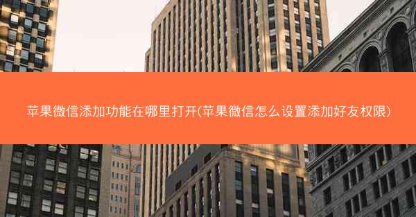 苹果微信添加功能在哪里打开(苹果微信怎么设置添加好友权限)