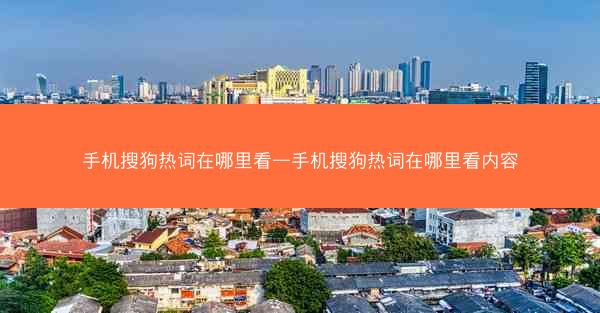 手机搜狗热词在哪里看—手机搜狗热词在哪里看内容