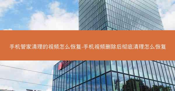 手机管家清理的视频怎么恢复-手机视频删除后彻底清理怎么恢复