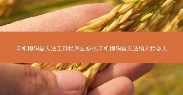 手机搜狗输入法工具栏怎么变小,手机搜狗输入法输入栏变大