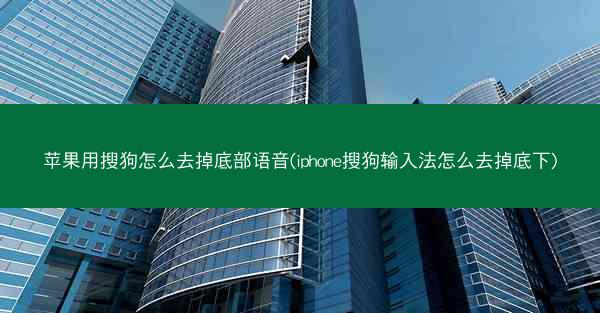 苹果用搜狗怎么去掉底部语音(iphone搜狗输入法怎么去掉底下)